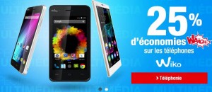 25% sur 25 modèles de la marque française WIKO