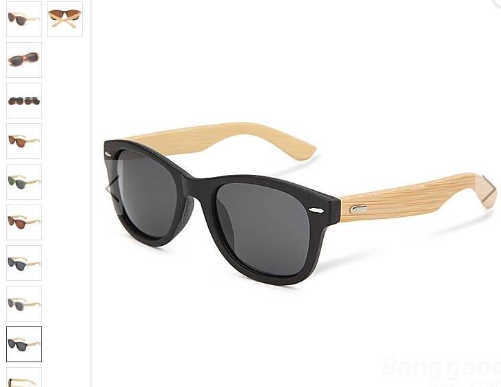 6,31 euros les lunettes de soleil avec branches en bois de bambou (différents modèles / livraison gratuite)