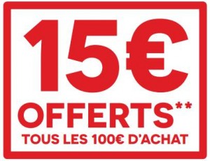 De nouveau ce week-end se sera la guerre entre Darty et Fnac, avec suite à l’annonce FNAC de son opération Adhérents la réplique de DARTY qui fait encore plus fort car c’est 15 euros offerts par tranche de 100 euros d’achat en carte cadeau sur plusieurs rayons et de 10 euros par tranche de 100 euros su d’autres ! Les habitués de l’offre carte cadeau Darty connaissent bien le principe à savoir que vous obtiendrez votre avoir sous forme de carte Darty qui seront valable en ligne ou magasin sur une période bien précise. Une offre donc un peut différente de cette de la FNAC mais qui a le mérite d’être ouverte à tout le monde (et non uniquement adhèrent) et que cette fois ci vous n’aurez pas attendre trop pour recevoir votre carte. Profiter de l’offre 15 euros tous les 100 euros sur Darty.fr Les univers éligibles à l’offre 15 euros tous les 100 euros PC portable 2en1 Photos, Caméscopes et accessoires associés TV 4K Ultra-HD Et comme je vous l’ai dit plus haut d’autres univers quand a eu bénéficient de 10 euros par tranche de 100 euros (c’est déjà pas mal) Les univers éligibles à l’offre 10 euros tous les 100 euros Informatique et tablette (hors ordinateurs 2-1) Vidéoprojecteurs Son (hors Sonos) GPS Objets Connectés (hors Apple Watch) Offre valable exclusivement pour un achat sur le site DARTY le 18, 19 et 20 septembre. Les articles doivent être vendus et expédiés par Darty (non valable sur marketplace) Montant maximum de la carte cadeau est de 50 euros. 1 seule carte cadeau sera envoyée par foyer (même nom et même adresse). La carte cadeau correspondant à votre gain vous sera envoyée au plus tard le 1er novembre par email. Elle sera sécable et valable du 2 novembre au 15 décembre 2015 dans tous les magasins Darty de France et sur le site DARTY. Profiter de l’offre 10 euros tous les 100 euros sur Darty.fr Une offre donc intéressante pour faire quelques économies sur vos achats 