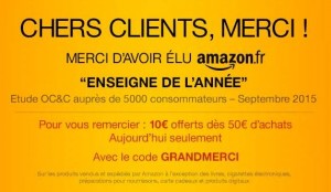 10 euros de remise des 50 euros sur AMAZON