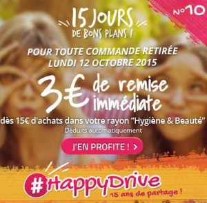 3 euros de remise immédiate Auchan Drive