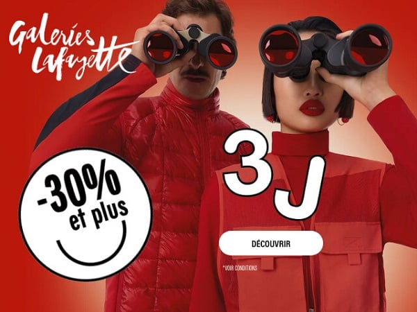 3J Galeries Lafayette : 15 jours de remises en magasin et en ligne