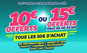 Cdiscount 15 euros tous les 50 euros