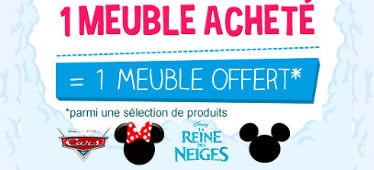 Cars, Mickey, Minnie, Reine des Neige : 1 meuble acheté = 1 meuble offert sur Cdiscount