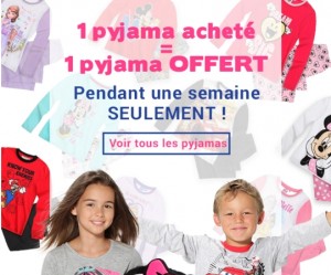 1 pyjama gratuit pour 1 pyjama acheté sur Lamaloli 