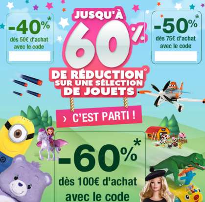 Bon plan Jouets Auchan : de 40% à 60% de remises sur votre commande avec ces codes promo