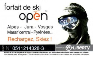 Carte Forfait ski Open pas chere