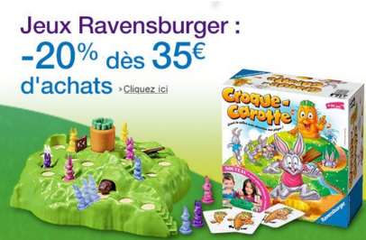 Promotion jeux Ravensburger: -20% dès 35€ d’achats (Amazon)