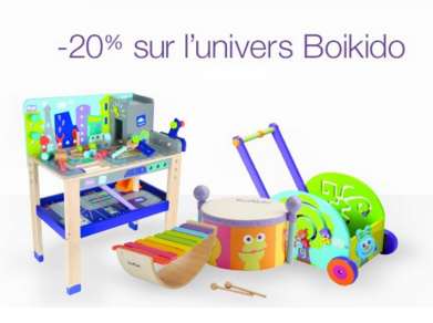 20% de remise immédiate sur les jouets en bois Boikido (code promo Amazon)