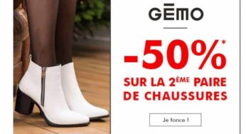 Bon plan Chaussures Gémo : 1 paire achetée = la seconde à moins 50%