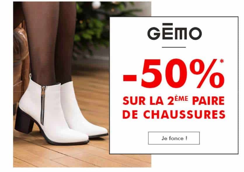 on plan Chaussures Gémo la seconde à moins 50%