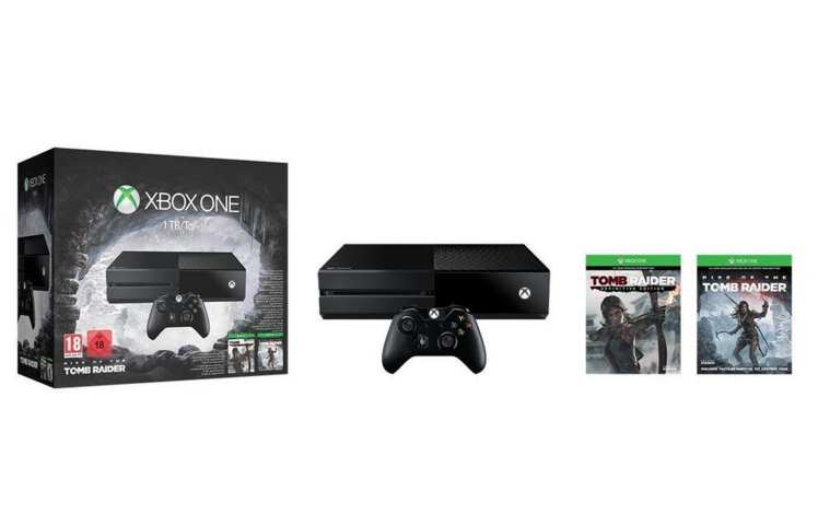 Pack Xbox One 1To + Rise of the Tomb Raider &Tomb Raider Definitive Edition à 304,9€ (Rush de Noël Amazon)