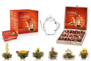 coffret 6 fleurs de the et theiere