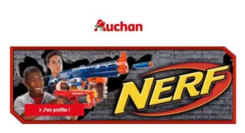 25% crédité sur votre carte Auchan pour tout achat d’un jouet Nerf !