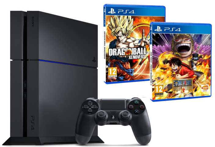 Moins de 350€ le pack PS4 500Go + jeux One Piece : Pirate Warriors 3 & Dragon Ball Xenoverse