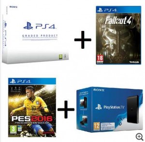 pack PS4 reconditionnée + 2 jeux + Playstation TV 