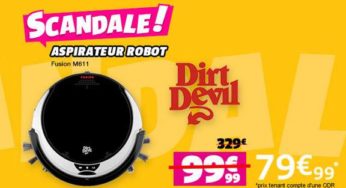 Aspirateur robot DIRT DEVIL qui revient à moins 80€ (soldes Cdiscount + ODR)