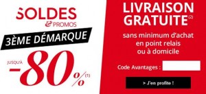 demarque soldes 3Suisses livraison gratuite