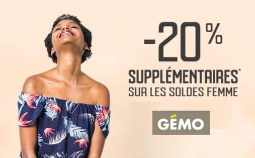 remise supplémentaire sur les Soldes Gemo Mode femme