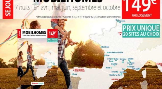 149€ le séjour en mobil-homes pour 4 6 pers – 7 jours