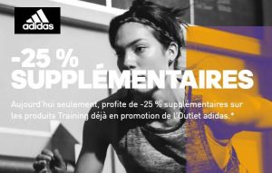 25% remises supplémentaires sur le Training Adidas Outlet