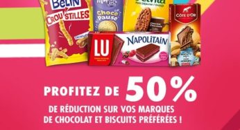Coupons de réduction -50% sur les marques LU, Oreo, Belin, Carte Noire (bons de réduction à imprimer)
