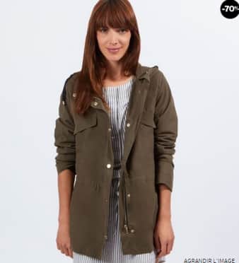 Parka à capuche Etam à 23,98€ au lieu de 79,95€ (taille 38 ou 40) - Bons  Plans Malins