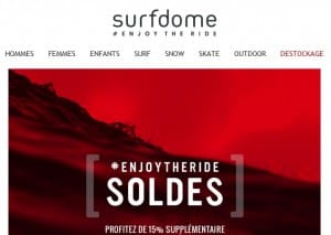 remise sur les soldes Surfdome 