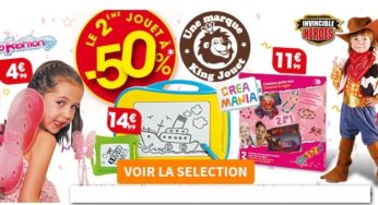 King Jouet : 1 déguisement ou jouet acheté = le second à moitié prix
