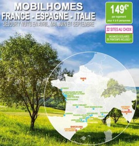 séjour en mobil-homes à 149 euros sur Auchan Voyages 