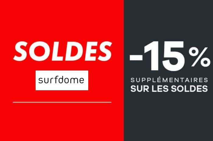 Bonnes affaires : 15% suppl. sur les soldes Surfdome (livraison 1,95€ seulement)