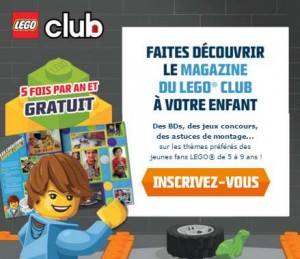 Abonnement gratuit LEGO Club magazine