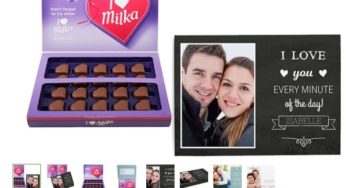 Coffret chocolat Milka Love personnalisable à 6,25€ (Nom, photo et message)