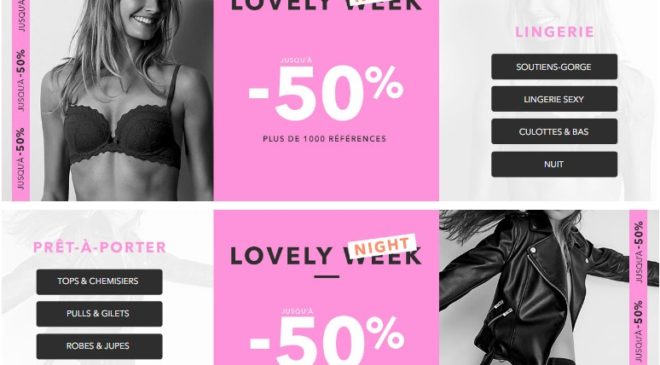 Lovely week Etam jusqu'à -50% et 20% suppl