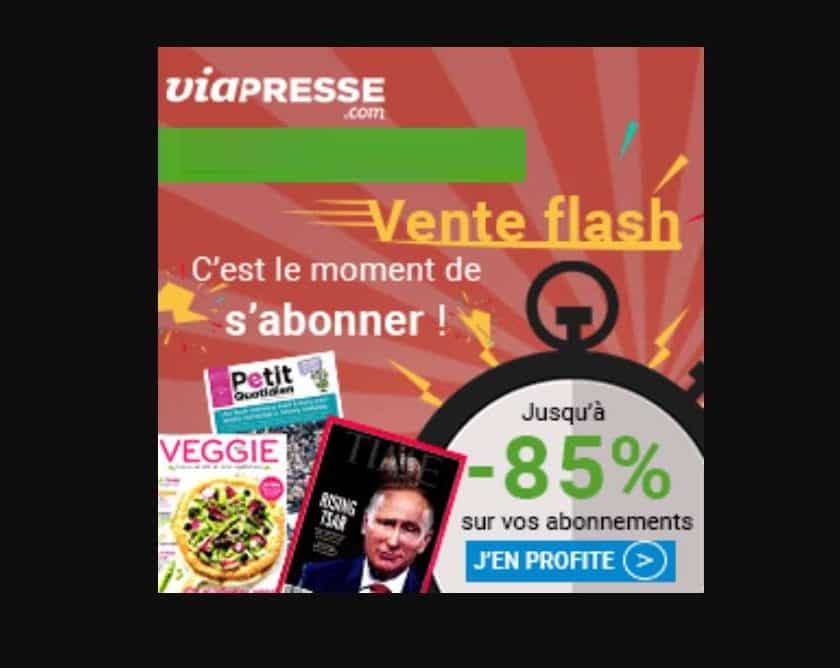 Vente flash abonnement magazine Via Presse