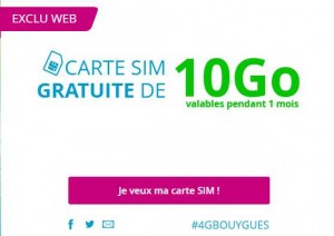 carte Sim avec 10Go 4G Bouygues Telecom