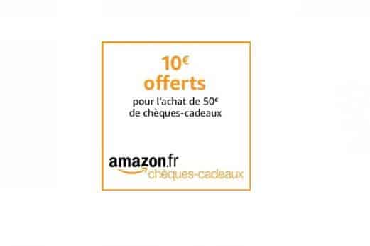 carte cadeau 50 euros Amazon 10 euros offerts