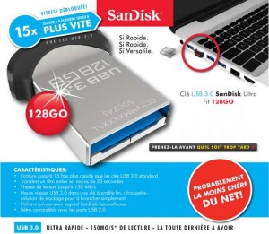 clé USB 128 go ultra fit de SanDisk