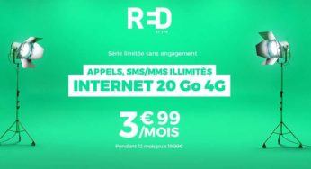 Forfait RED SFR 20Go à 3,99€/mois au lieu de 19,99€ (Appels / SMS illimités) sans engagement