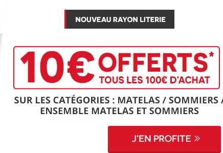 Darty se lance dans la vente de literie et vous offre 10€ tous les 100€ pour l’occasion