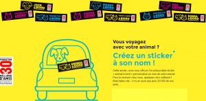 Demandez un stickers gratuit Animal à bord 