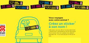 Demandez un stickers gratuit Animal à bord 
