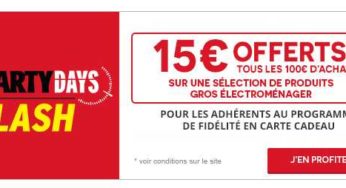 Gros Electroménager Darty : 15€ offert tous les 100€ pendant les Darty Days