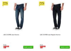 Jeans Lee Cooper pas chers