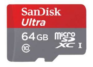 carte microSDXC SanDisk Ultra 64Go à 19,99 euros 