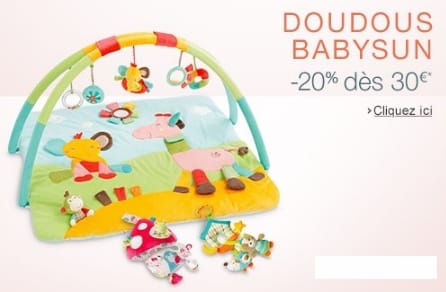 remises sur les jouets d’éveil , peluches et doudous Babysun