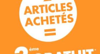 2 articles achetés = le troisième gratuit sur GEMO