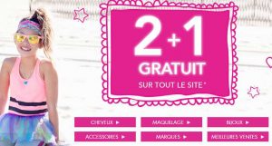 2 achetés = le troisième gratuit sur tous le site Claire’s