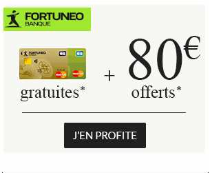 80€ offerts pour l’ ouverture d’un compte Fortuneo + carte bancaire gratuite + frais de tenue gratuit