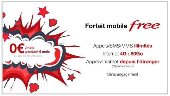 Un forfait mobile gratuit en illimité + 50 Go c’est possible et sans engagement avec Free Mobile